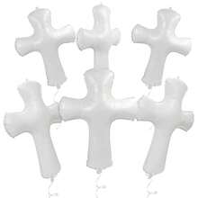 6szt. Balonów Foliowych W Kształcie Krzyża, Nadających Się Na Pierwszą Komunię, Dekoracje Na Przyjęcie Chrztu, Dekoracje Na Chrzest