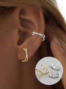 1 pièce Boucle d'oreille à tige en forme de croix en argent sterling 925, boucle d'oreille de déclaration hypoallergénique pour femme