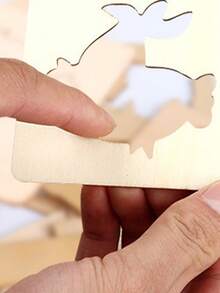 20片装木质镂空绘画模板动物水果图案涂鸦涂色绘画作品模板学校用品礼物木质绘画图案模板