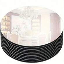 5 buc, Tavă cu oglindă pentru nuntă, Tablă rotundă pentru lumânări cu oglindă de 8 inch, Folosită pentru decorațiuni de nuntă în centrul mesei, Tavă de decorare cu oglindă pentru petrecere de baby shower, Lumânări de masă pentru nuntă, Plăci de petrecere, Decorațiuni de Crăciun, Tavă pentru magazin de bijuterii Decor de perete Decor cameră Autocolante oglindă Perete Oglindă Oglindă pentru perete Decor cameră Decor casă Decor baie Decor living