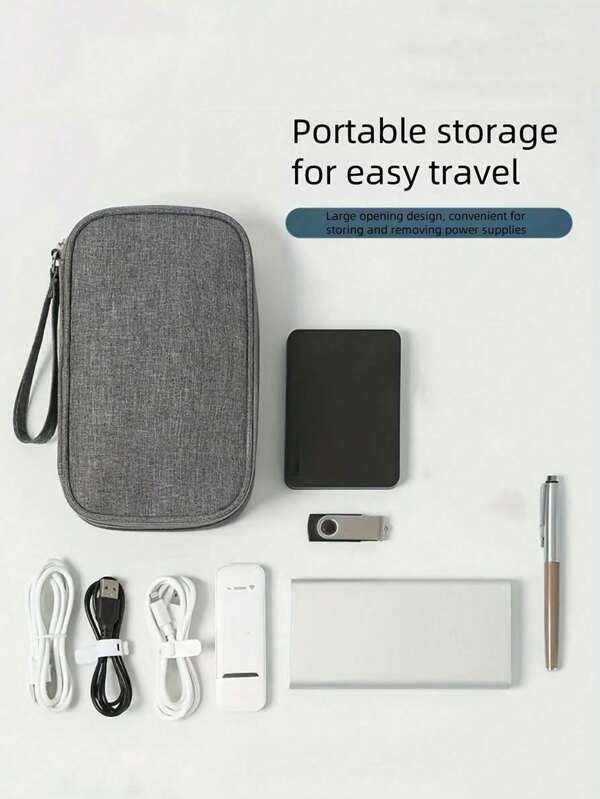 1 pièce Voyagez avec style grâce à notre sac de rangement électronique étanche - parfait pour les clés USB, les disques durs, les écouteurs et plus encore