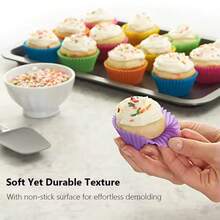 Reusable Silicone Cupcake Baking Cups,Non-Stick Muffin Liners For Party Halloween Christmas - Multicolor - View 5