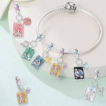 1 件镀银力量皇帝皇后正义之剑卡牌饰品塔罗牌吊坠女士手链项链 DIY 珠宝制作生日最佳礼物