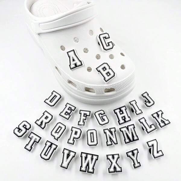 Buchstaben-DIY-Schuh-Charms-Deko 0-9# Nummer ABC-Z Schuh-Charms für Pantoffeln und Sandalen, bunte PVC-Charms für Armband-Schuh-Dekorationen, Geburtstags-Party-Geschenke