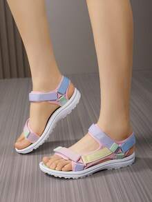 Teenage Girls' Summer Athletic Sandals, Lightweight Breathable Comfortable Double Strap Easy On/Off, Suitable For Daily Wear, Fashion Versatile Beach Vacation