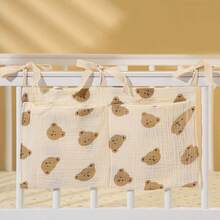 2 口袋悬挂式床边婴儿尿布收纳袋，婴儿床储物袋，床边储物袋，2 口袋悬挂式床边尿布收纳袋，适用于婴儿车