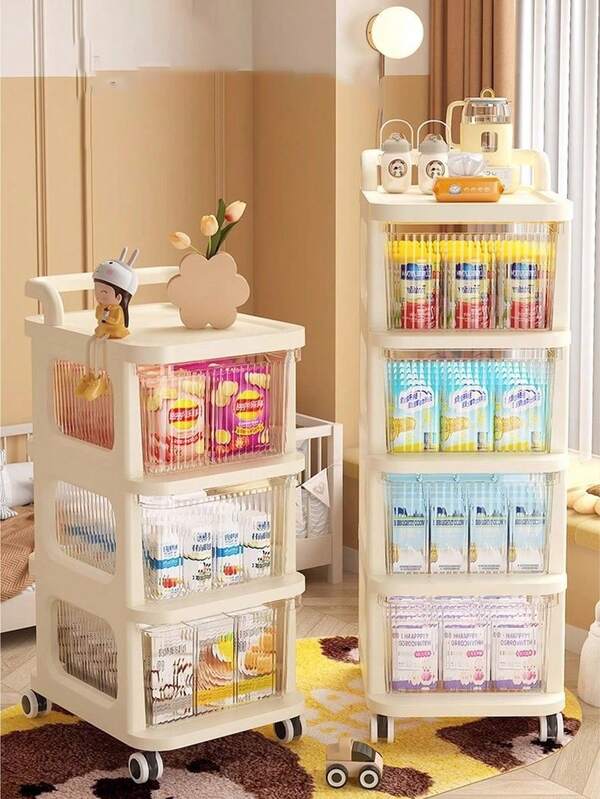 2/3/4-stöckiger Rollwagen mit Schubladen, Rollwagen für Aufbewahrung und Sortierung, geeignet für Dekoration in Küche, Bad, Wohnzimmer und Büro.
