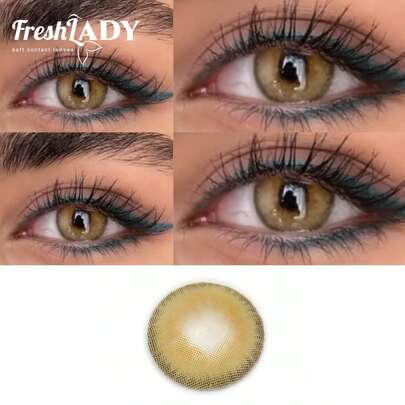 FRESH LADY Freshlady Student Ögonmakeup Look Pupilentes Klassiska Kaffefärgade Kontaktlinser 1 År Engångs Halloween Kostym Cosplay