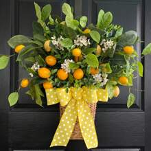 1pc24" Lavender Wreath With Berries & Butterflies - All Season Indoor/ Outdoor Door Decor For Spring Weddings, Mothers Day Gifts, Rustic Farmhouse Wall & Window Hanging, Patriotic Wreath For The Front Door On July 4th, Wedding Season