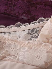 5pcs Mature & Charming Lace Patchwork Underwear, All Season - Multicolor - View 6