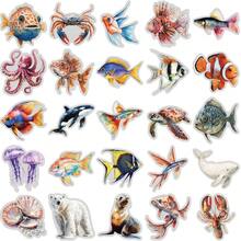 SCXXBSW 一包50张创意美观的海洋生物透明贴纸。这些贴纸适合粘贴在手机、日记本、行李箱、笔记本电脑、水杯等物品上，是节日、派对和生日的精美礼物。 - 彩色 - 查看 7