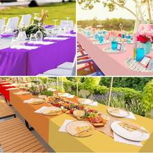 1pc, 54x108 Inches, High Quality Disposable Plastic Tablecloth, Decorative Rectangular Disposable Tablecloth, Plastic White Tablecloth, Events Weddings, Indoor And Outdoor, Party Decorations, Suitable For Halloween Parties, Events And Weddings, Indoor And Outdoor, Christmas Party Supplies - Multicolor - View 7