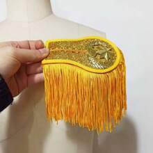 1 Paar Schulterstück Epauletten Brosche Bord Multifunktionale Quaste Fransen Epauletten für Trommel Horn Band Jacken Mäntel Epaulette