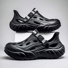 Nuevas sandalias tipo zuecos transpirables para hombres, zapatos de playa de verano para exteriores, sandalias cerradas antideslizantes de EVA, impermeables, resistentes al desgaste, zapatos de playa para exteriores, sandalias de EVA, zuecos, zapatos impermeables para exteriores, sandalias de playa cerradas - Negro - Ver 10