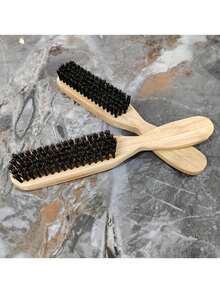 4支装男女通用竹柄猪鬃毛头发护理清洁男士胡须造型刷断发梳顺发梳适用于所有发质，控制毛躁，增加光泽，温和呵护光滑表面，高品质竹鬃，发梳，返校季，旅行度假必备，女士适用，梳子，解结梳，球形梳