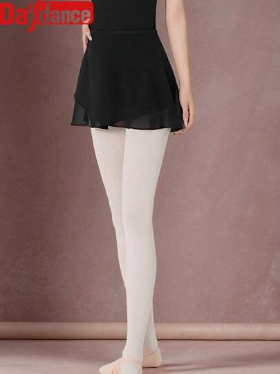 Daydance Damen Ballettrock Erwachsene kurzer Wickel-Chiffon-Rock Schnürung Ballett Tutu Rock Schlittschuhlaufen Rock Ballerina Tanzen Miniröcke Tanzkleidung