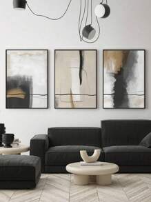 3 piezas Decoración de pared abstracta moderna y neutra, Pósteres de impresión nórdica abstracta, Pinturas de arte en lienzo, Pinceladas minimalistas Dibujo de línea moderno, Obra de arte decorativa, Artes de pared, Pinturas clásicas, Estética de habitación, Decoración del hogar, Regalo ideal, Marco opcional