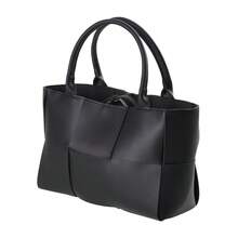 Living And Home PU Leather Tote Bag With Patchwork Design (40cm) & Bonus Zippered Pouch - Black - View 4