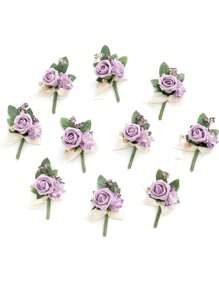 Artificial Flower Boutonniere For Men, Groom Groomsmen Wedding Decoration, Artificial Flower Arrangement For Weddings, Prom, Homecoming And Other Occasions, Wedding Bouquet Centerpiece, Party Table Decor, Home Decor, Party Favors, Room Decoration, Bachelorette Party Decor Summer Birthday Gifts Beach Back To School School Supplies