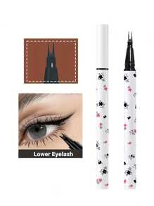 1pc Waterproof Double-Ended Eyeliner Pencil, Natural Eye Makeup, Quick-Drying & Sweat-Proof, Smooth Application