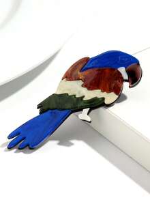 1 件时尚可爱的亚克力手工鹦鹉、猫头鹰、鸟系列胸针适合女性日常佩戴 - 壓克力拼接鳥系列胸針 - 查看 18