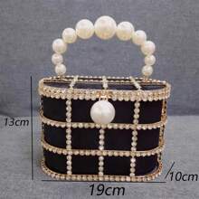 borsa a scatola di diamanti, borsa da sera in perle