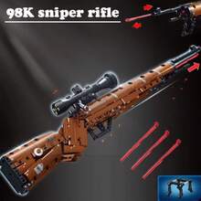 1pc 50cm 500+Pcs Plastic Bead Assembly 98K95 Style Building Blocks Gun Toy, Can Be Played And Displayed, Easter/Birthday Gift