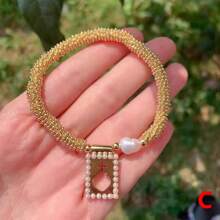 1pc Gold Beads Bracelets Virgin Mary Bracelet For Women Men Pearl Bracelets