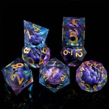 7pcs Dice Set Including Eyeball Resin Polyhedral Dice, Suitable For Role Playing Games And Tabletop Games, D&D Dice, Suitable For Tabletop Games, Thanksgiving And Christmas Gifts