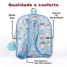 Maternity Backpack Sheep Daycare School Backpack With POM POM - Màu xanh nhạt - Xem 4
