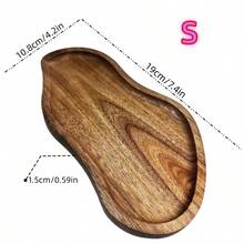 Bandeja con forma de cacahuete de madera de paulownia estilo granero, bandeja de madera natural multiusos, apta para aperitivos, pan, pasteles, postres, café, frutas, decoración de mesa de café, utensilios de cocina, excelente para cumpleaños, fiestas, bodas