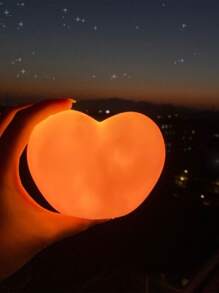 1pc Pink Heart-Shaped Night Light Baby Light, Cute And Romantic Pink Heart-Shaped LED Plastic Night Light Bed Lamp, Available In S And M Sizes, Used For Bedroom Decoration, Children's And Baby Room Decoration Night Light Bed Lamp Baby Light