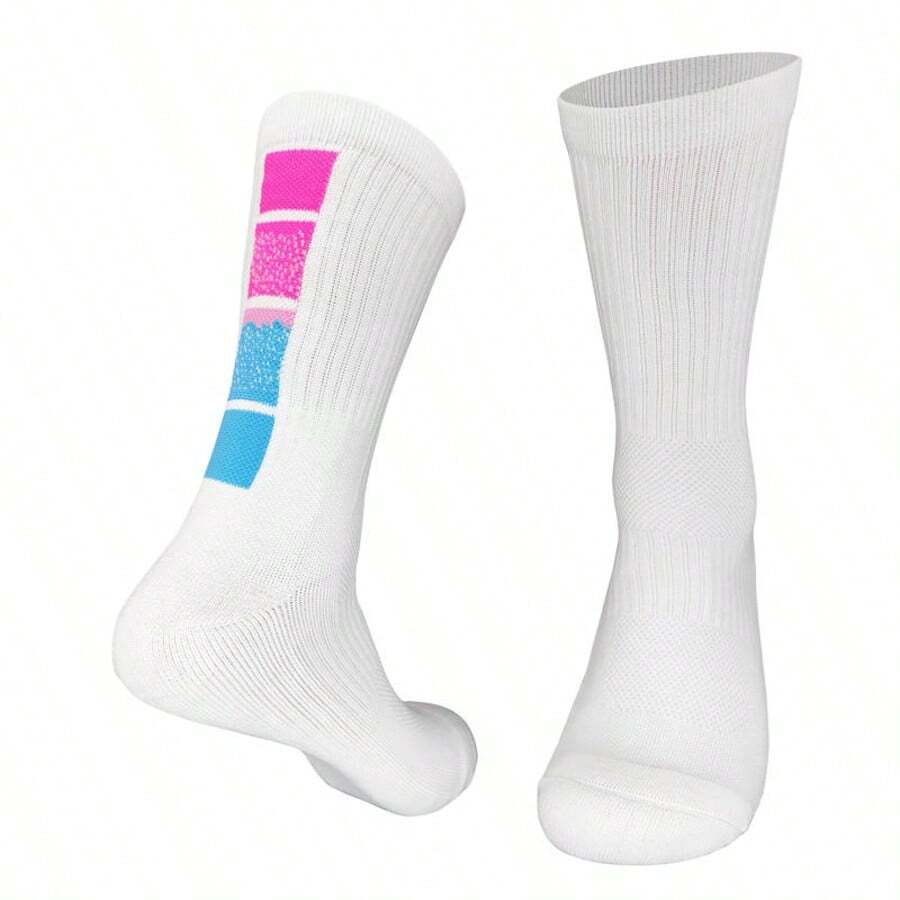 Adult Basketball Socks, Anti-Slip Thick Warm Terry Crew Sports Socks For Men - Multicolor - View 1