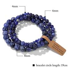 Set de 3 pulseras de cuentas de piedras naturales con cuentas de 4mm/6mm/8mm, pulsera de amuleto de la suerte, regalo para parejas, regalo del Día de San Valentín