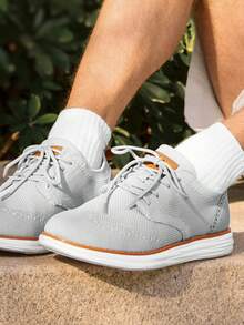 Men's Spring Summer Dress AirEase  Mesh Oxfords Sneakers Casual Dress Lace-Up  Walking Shoes - Xám - Xem 2