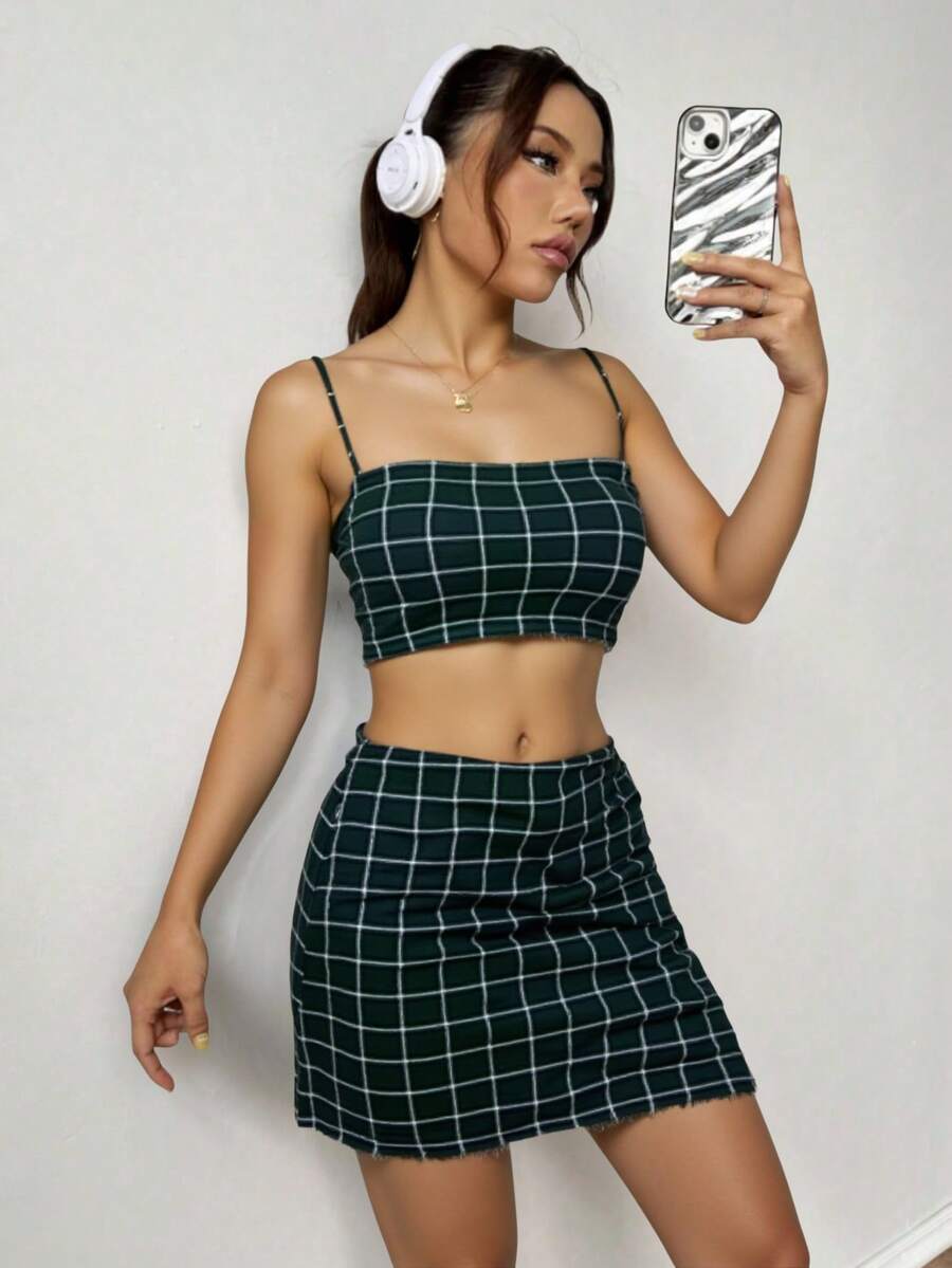 Vestido de mujer con tirantes ajustables. - Verde militar - Ver 1