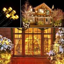 Outdoor IP54 Solar LED Lichterkette, geeignet für Weihnachten, Hochzeit und Garten - Weltraum-Thema, Knopfsteuerung, Nickel-Batterie, Blinkfunktion, Kunststoffmaterial - 1 Stück - Verschiedenfarbig - Übersicht 5