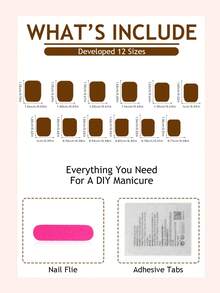 24 片装短方形按压指甲法式尖头按压指甲，带叶子和金色线条艺术简约设计全覆盖假指甲，适合女士和女孩日常佩戴美甲用品指甲 - 彩色 - 查看 6