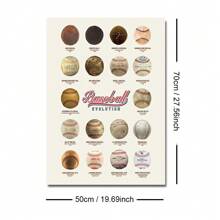 1/2 pièces Affiche murale de sport baseball et bâton de hockey sans cadre, impression sur canevas, décoration minimaliste pour chambre de garçon, salle de jeux, appartement, salon, chambre à coucher, décoration moderne pour la maison