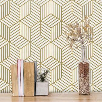 Peel & Stick Geometric Wallpaper - Waterproof, Self-Adhesive Vinyl For Easy Home Decor And Furniture Makeover