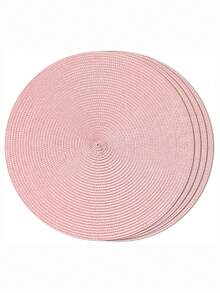 1/4/6 Pcs 15 Inch Round Woven PP Placemats, Washable Non-Slip Heat Resistant, Suitable For Home Dining Table Decor, Holiday Party, Wedding, Outdoor - Multicolor - View 21