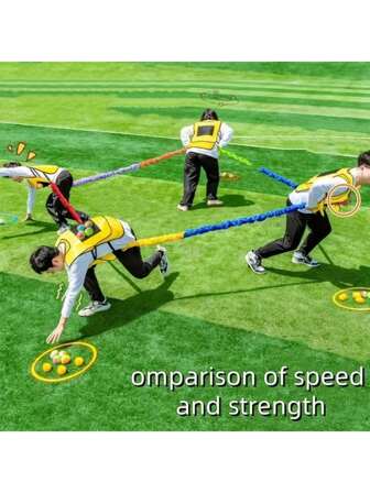 适用于多人、多方向、多方向绳索奔跑比赛（2米/6.56英尺长，混色款），团队扩展游戏道具，适合户外活动、家庭建设、家庭聚会游戏、团体聚会游戏、户外用品、户外游戏、趣味运动游戏、万圣节、圣诞节、圣诞礼物、新年礼物