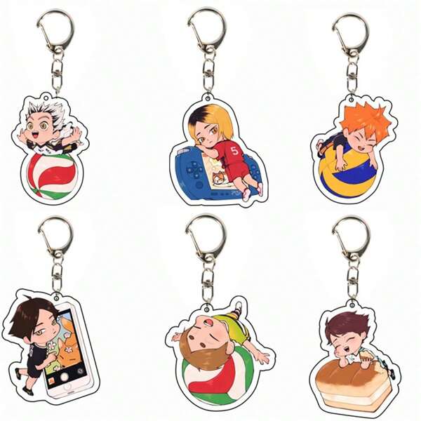 bandai 2D Stationery Key Chain, Acrylic Bookmark Original Anime Acrylic Key Chain Shoyo Hinata Tobio Kageyama Daichi Sawamura Cute Y2K Cartoon Pendant, Suitable For Shoulder Bags And Backpacks And Keys, The Perfect Gift For Fans, Cosplay Party Decoration Pendants Car Pendants Creative Anime Derivatives, Japanese Comic Pendants, Senior Anime Fans Collections, Otaku Series Gifts , Cheap Holiday Gifts