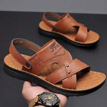 Handmade Stitched Summer Breathable Men's Beach Sandals & Slippers, Dual-Purpose