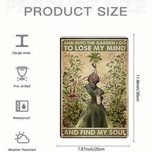 1PC Metal Sign Rustic Garden Art Print On Premium Metal, Vintage Farmhouse Decor, Floral Design, Cozy Farm Style, Ideal For Kitchen, Dining Room, Living Room, Or Entryway Wall Art, Perfect For Home And Garden Spaces - 7.87x11.8吋/20x30公分-1件 - 查看 3
