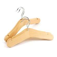 5pcs/2pcs Natural Wood Tone Clothes Hangers, Baby Newborn Wooden Hangers For Kids Pets, 24/27/30cm, Non-Marking Wardrobe Hanger For Nursery, Bedroom, Closet, Retail Store, Kindergarten, Dormitory, Minimalist Design Suitable For All Seasons