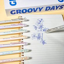 4 支/盒 细伸缩可擦凝胶笔，0.5 毫米伸缩黑色和蓝色墨水笔，无需粉刷，书写流畅，按压凝胶笔用于完成数独和填字游戏，日常写作，解决问题回到学校 - 4支/盒 - 查看 5