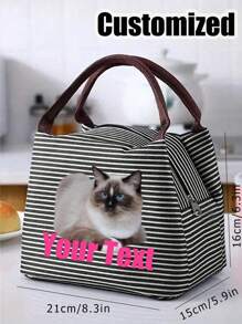 1Pc Custom Personalized Lunch Box Bag, Picnic Bag Fridge Bag Cooler Lunch Box,Thermal Insulation Lunch Bag With Built-In Waterproof Refrigerated Ice Pack And Large Capacity Commuting Storage Bag, Personalized Customized Gift