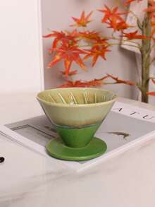 1 件大号可重复使用陶瓷手冲咖啡过滤器、无纸滴滤咖啡漏斗、陶瓷咖啡分享壶滴滤器 Back To School