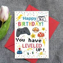 1 pezzo Divertente carta di compleanno a tema videogiochi per vacanze: auguri sinceri di buon compleanno al tuo gamer - un regalo di compleanno meraviglioso e unico adatto per famiglia e amici, forniture scolastiche, ritorno a scuola